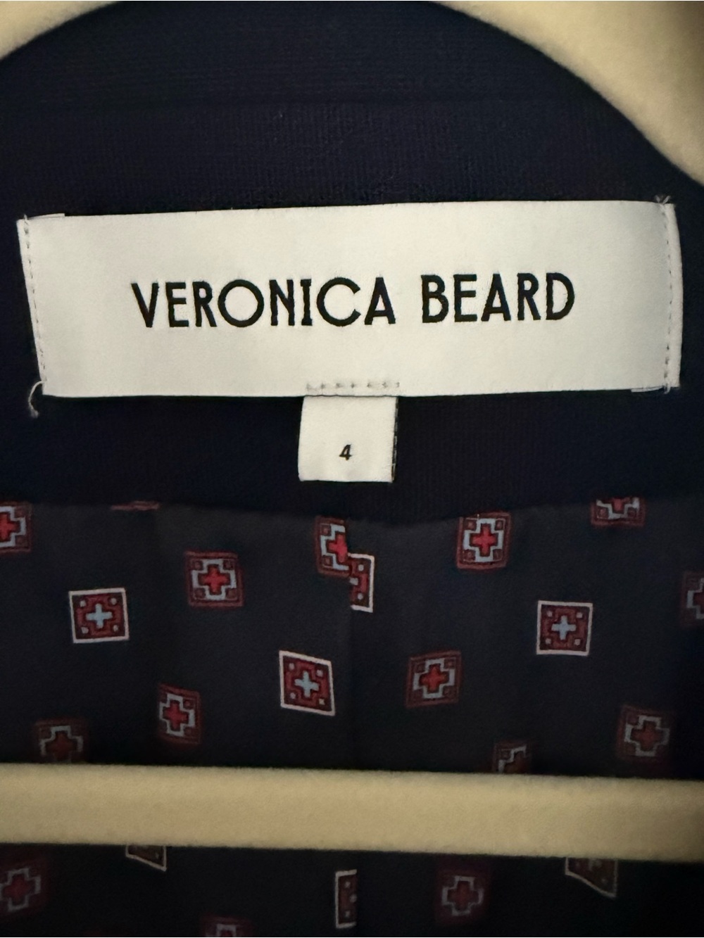 Veronica Beard Navy Cropped Jacket with Contrast White Buttons - Picture 2 of 5
